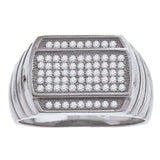925 Sterling Silver Mens Cubic-Zirconia Fashion Ring Size 10