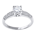 925 Sterling Silver Womens Cubic Zirconia Engagement Ring Size 7