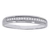 925 Sterling Silver Womens Cubic Zirconia Cz Single Row Wedding Band Ring Size 8