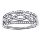 925 Sterling Silver Womens Cubic Zirconia Infinity Promise Ring Wedding Band Ring Size 7
