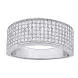 925 Sterling Silver Mens Cubic Zirconia Wedding Band Ring Size 7