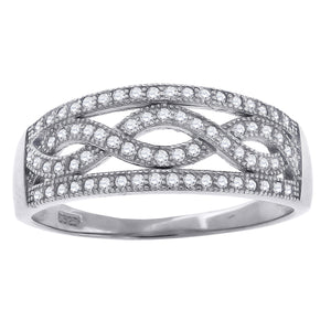 925 Sterling Silver Womens Cubic Zirconia Infinity Promise Ring Wedding Band Ring Size 6
