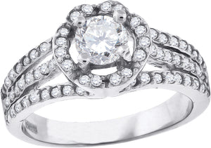 925 Sterling Silver Womens Cubic Zirconia Fashion Engagement Ring Size 6