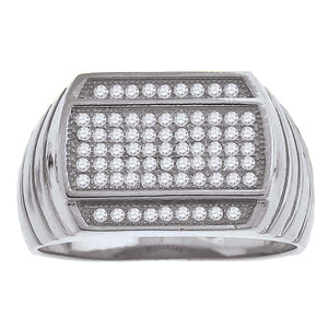 925 Sterling Silver Mens Cubic-Zirconia Fashion Ring Size 7