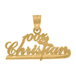 10kt Yellow Gold Mens Women 100% Christian Religious Charm Pendant