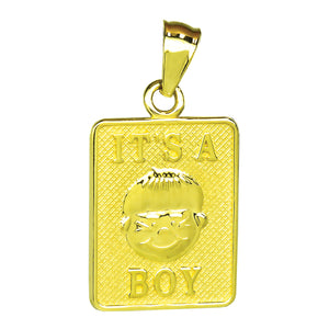 10kt Yellow Gold Baby It's A Boy Ht:20.5mm x W:10.5mm Charm Pendant