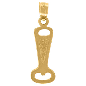 10kt Yellow Gold Textured Mens Bottle Opener Ht:25.1mm x W:7.5mm Tools Charm Pendant