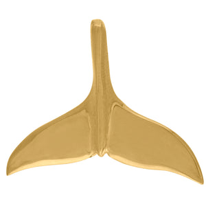 10kt Yellow Gold Unisex Whale Fish Tail Ht:25.4mm x W:31.8mm Animal Charm Pendant