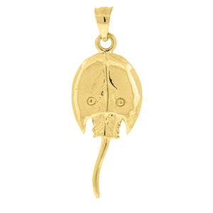 10kt Yellow Gold Diamond-cut Unisex Sting Ray Fish Ht:30.2mm x W:11.1mm Animal Charm Pendant