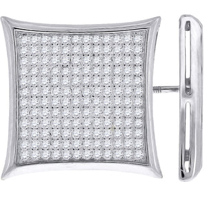 925 Sterling Silver Womens Cubic Zirconia Kite Stud Earrings