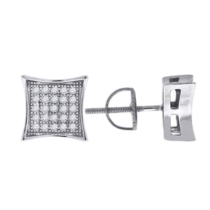 925 Sterling Silver Womens Cubic Zirconia Kite Stud Earrings