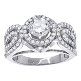 925 Sterling Silver Womens Cubic Zirconia Fashion Engagement Ring Size 9