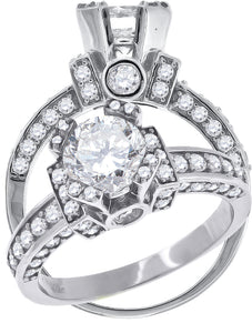 925 Sterling Silver Womens Cubic Zirconia Engagement Ring Size 6