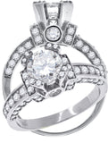 925 Sterling Silver Womens Cubic Zirconia Engagement Ring Size 8