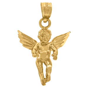 10kt Yellow Gold Unisex Angel Ht:23mm x W:15.1mm Religious Charm Pendant