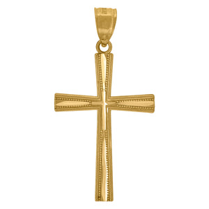 10kt Yellow Gold Unisex Cross Religious Charm Pendant