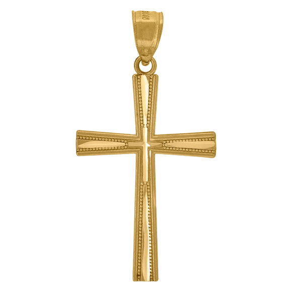 10kt Yellow Gold Unisex Cross Religious Charm Pendant