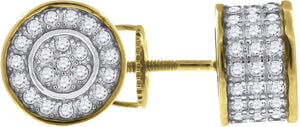 925 Sterling Silver Yellow-tone Womens Cubic Zirconia Round Stud Earrings