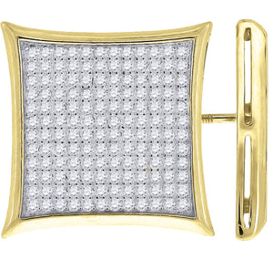 925 Sterling Silver Yellow-tone Womens Cubic Zirconia Kite Stud Earrings