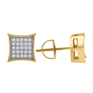 925 Sterling Silver Yellow-tone Womens Cubic Zirconia Kite Stud Earrings