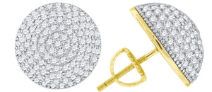 925 Sterling Silver Yellow-tone Womens Cubic Zirconia Half Ball Stud Earrings