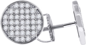 925 Sterling Silver Womens Cubic Zirconia Square Stud Earrings