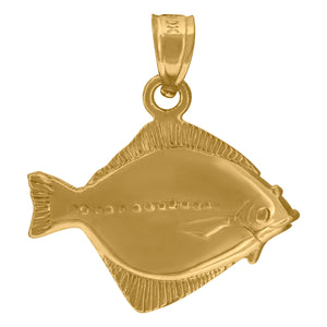 10kt Yellow Golld Unisex Sea Fish Animal Charm Pendant