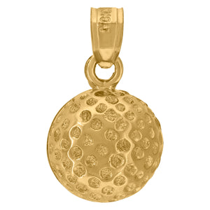 10kt Yellow Gold Mens Golf Ball Sports Charm Pendant