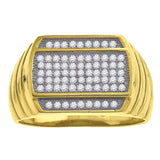 925 Sterling Silver Yellow-Tone Mens Cubic-Zirconia Fashion Ring Size 9