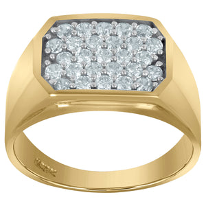 10kt Two-tone Gold Mens Round Cubic Zirconia Engagement Ring