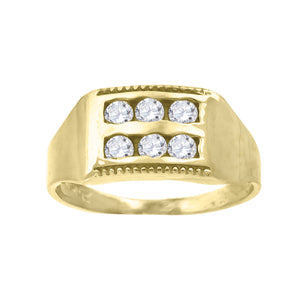 10kt Yellow Gold Childs Cubic Zirconia CZ Baby Band Ring