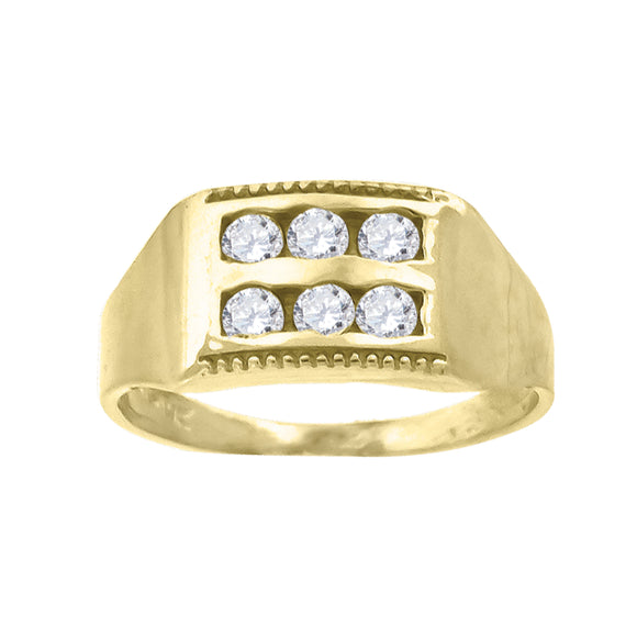 10kt Yellow Gold Childs Cubic Zirconia CZ Baby Band Ring