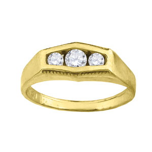 10kt Yellow Gold Childs Cubic Zirconia CZ Baby Band Ring