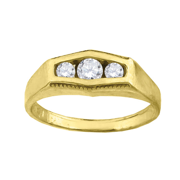 10kt Yellow Gold Childs Cubic Zirconia CZ Baby Band Ring