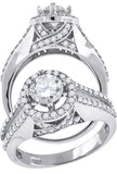 925 Sterling Silver Womens Cubic Zirconia Halo Engagement Ring Size 8