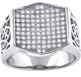 925 Sterling Silver Mens Cubic Zirconia Fashion Ring Size 11