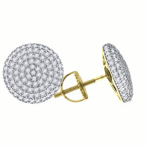 925 Sterling Silver Yellow-tone Womens Cubic Zirconia Round Stud Earrings