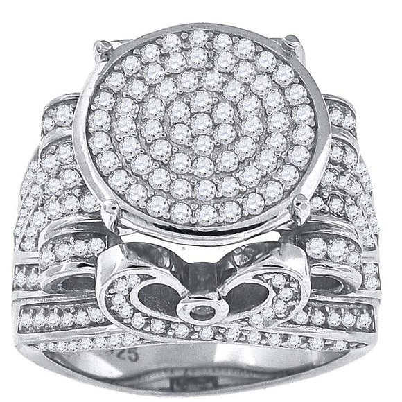 925 Sterling Silver Mens Cubic-Zirconia Fashion Ring Size 8