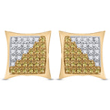 10kt Yellow Gold Mens Round Yellow Color Enhanced Diamond Square Cluster Earrings 1/4 Cttw