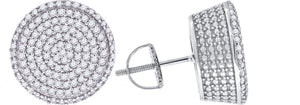 925 Sterling Silver Womens Cubic Zirconia Round Stud Earrings