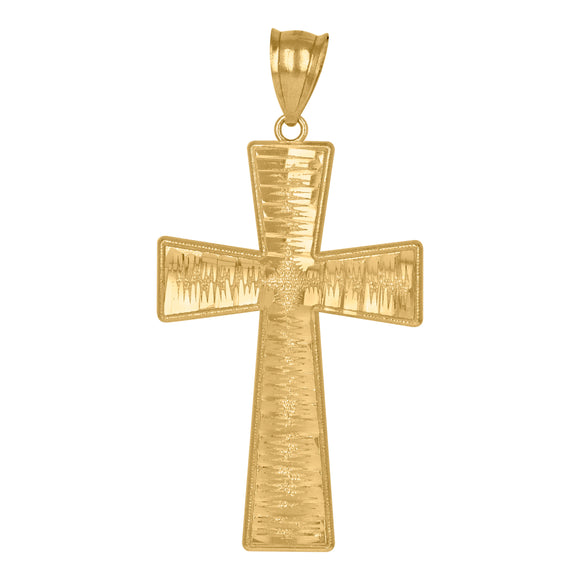 10kt Yellow Gold Womens Mens Unisex Cross Religious Charm Pendant
