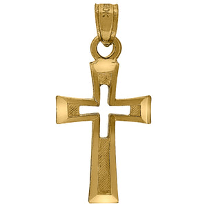 10kt Yellow Gold Womens Mens Unisex Cross Religious Charm Pendant