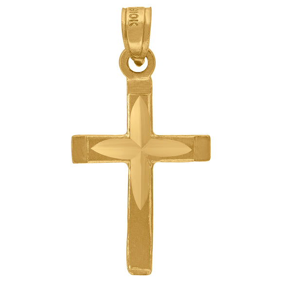 10kt Yellow Gold Womens Mens Unisex Cross Religious Charm Pendant