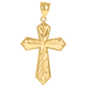 10kt Yellow Gold Unisex Passion Cross Religious Charm Pendant