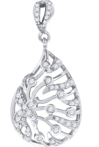 925 Sterling Silver Womens Cubic Zirconia Fashion Charm Pendant