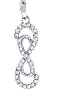 925 Sterling Silver Womens Cubic Zirconia Infinity Charm Pendant