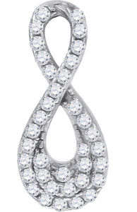 925 Sterling Silver Womens Cubic Zirconia Infinity Charm Pendant