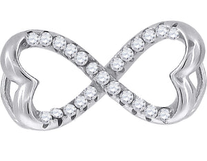 925 Sterling Silver Womens Cubic Zirconia Infinity Heart Charm Pendant