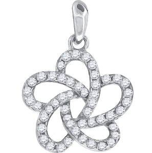 925 Sterling Silver Womens Cubic Zirconia Flower Charm Pendant