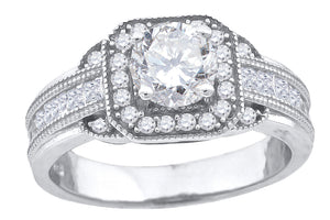 925 Sterling Silver Womens Cubic Zirconia Engagement Ring Size 6